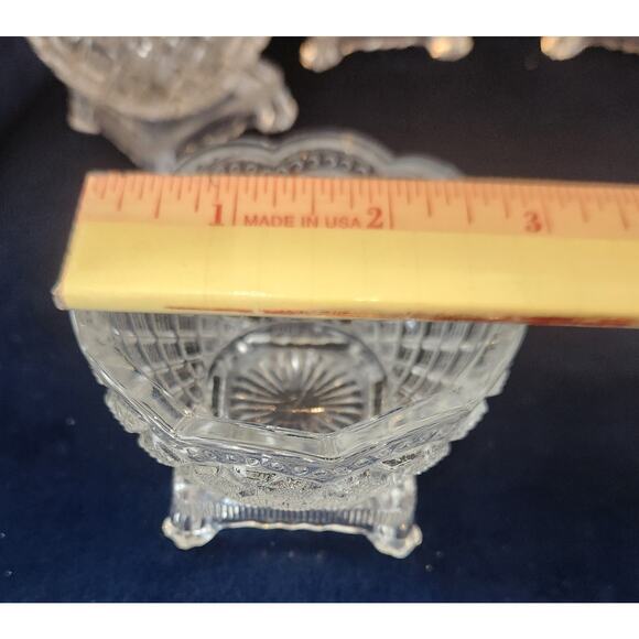 Avon Clear Pressed Glass Nut Salt Cellar Set w/ Spoons – Set of 6 Vintage USA - Picture 6 of 7